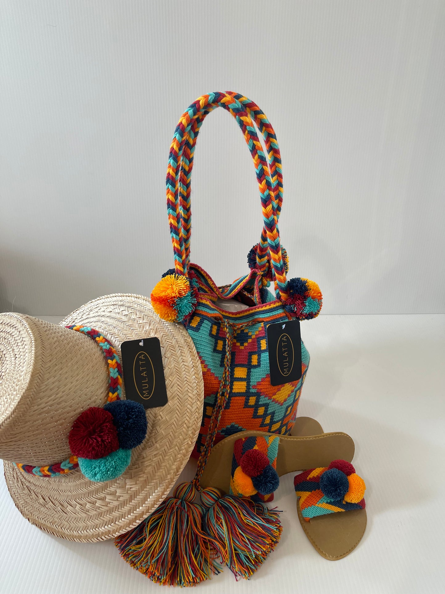 Multicolored bag with design