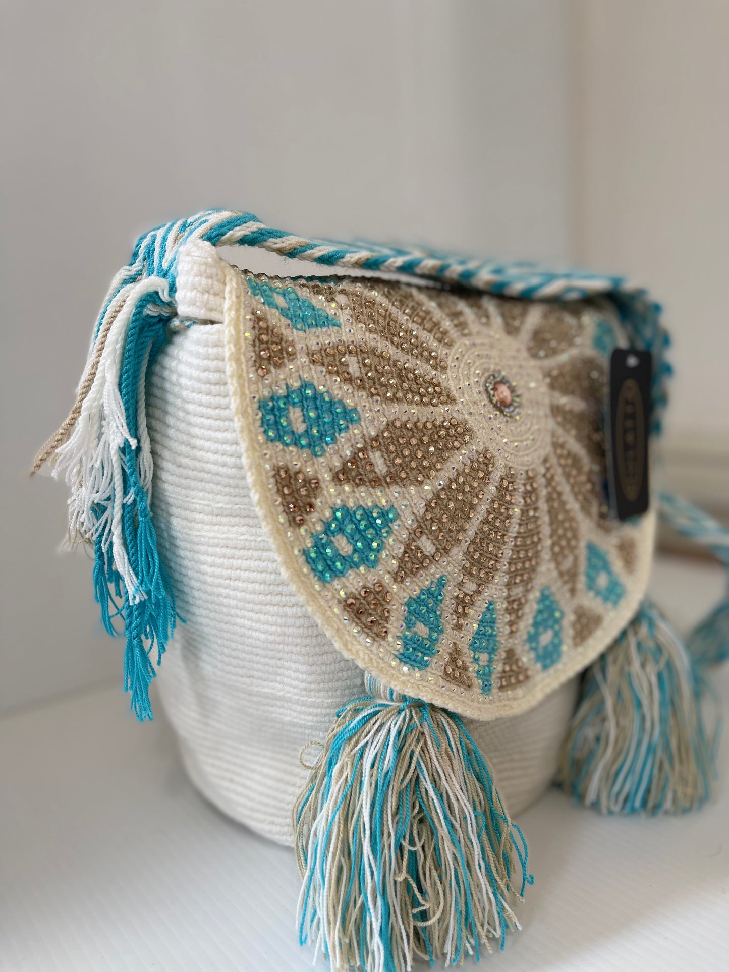 Bag with design and stones