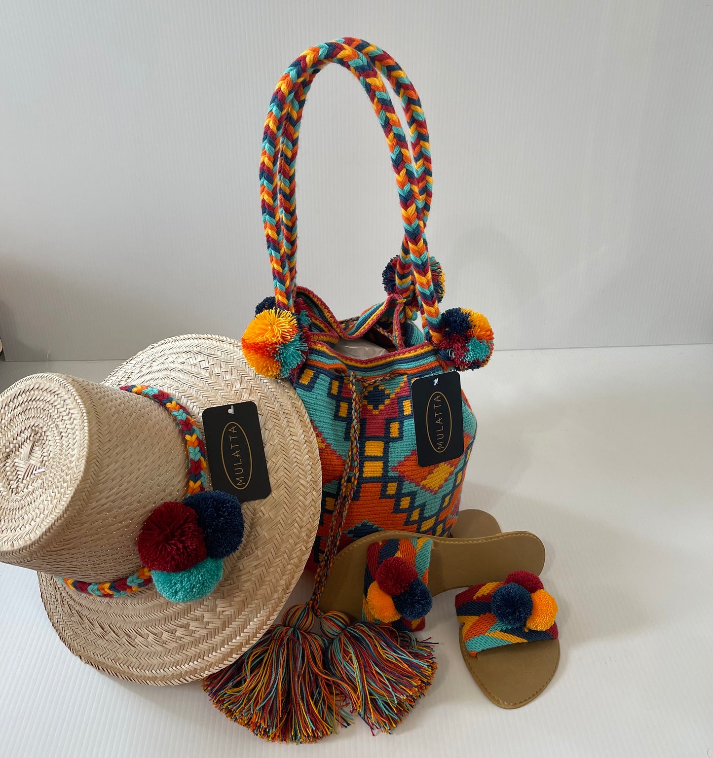 Multicolored bag with design